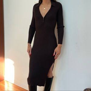 A&F Ribbed Polo Midi Dress 🤎